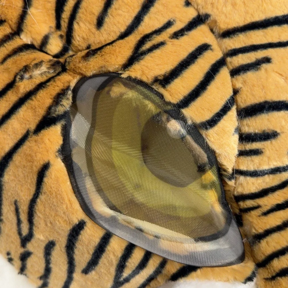 Maskimals Tiger Mask Costume Mens Orange Big Head Adult Plush Face Mask New